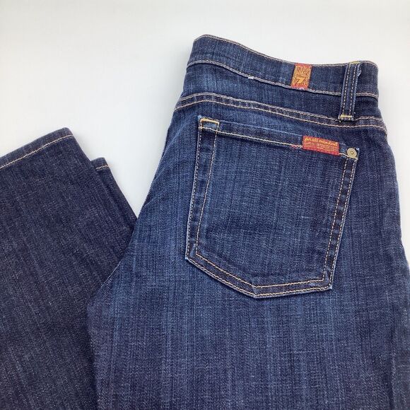 7 For All Mankind Womens The Slim Cigarette‎ Jeans Blue Size 28 - Picture 1 of 9